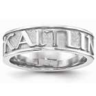 Sandblasted Personalized Name Ring in Sterling Silver