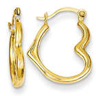 14 Karat Gold Heart Hoop Earrings