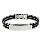 Men's Triple Row Cable and Rubber ID Bracelet