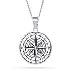 Perosnalized Stainless Steel Compass Pendant with Birthstone