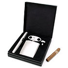 Personalized Leather Cigar and Flask Set - FindGift.com