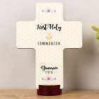 Girl's Personalized First Communion Watercolor Cross