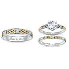 Personalized Trinity Knot His & Hers Diamonesk Wedding Rings