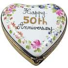 Happy 50th Anniversary Heart Limoges Box