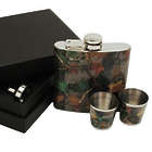 Camoouflage Flask with Shot Glasses Gift Set