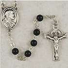 Black Glass Sterling Irish Rosary