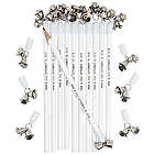 Personalized Silver Wedding Bell Pencils