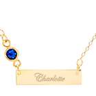 Happy Birthday Birthstone Personalized Gold Name Bar Necklace