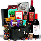 Red Wine Duo and Chocolate Suitcase Gift Basket