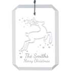 Personalized Holiday Reindeer Glass Ornament