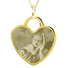 Custom Photo Gold Vermeil Heart Pendant