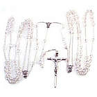Wedding Lasso Rosary with Crystal Beads and Silver Chain