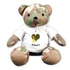 Personalized Camo Heart Teddy Bear