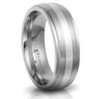 Titanium and Sterling Silver Men's Wedding Band