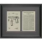 Colt 45 Military M9 Pistol Patent Art Framed Print