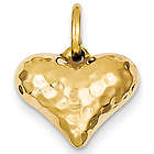 14 Karat Gold Hammered Heart Pendant