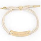 Custom Coordinate Gold Bar & White Rope Bolo Bracelet