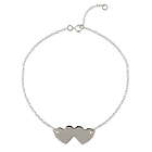 Sterling Silver Joined Hearts Anklet