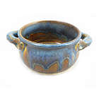 Handmade Stoneware Pottery Chili Bowl in Earthy Blue