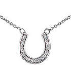 Tiffany Style CZ Sterling Silver Horseshoe Necklace