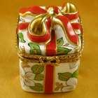 Christmas Present with Red Bow Limoges Box