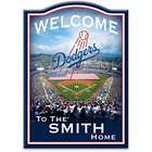 LA Dodgers Wooden Welcome Sign with Personalized Name