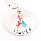 Personalized Autism Awareness Ribbon Necklace