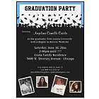 Blue and Black Graduation Party Personalized Invitation