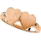 Two-Hearts Rose Gold Signet Ring