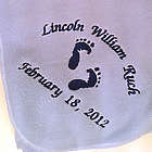 Personalized Embroidered Footprints Baby Blanket