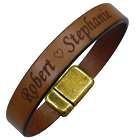 Personalized European Leather Bracelet with Antique Clasp