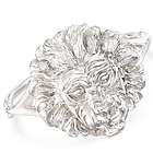 Italian Sterling Silver Lion's Head Bangle Bracelet