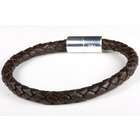 Dark Brown 6mm Braided Leather Bracelet
