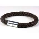 Dark Brown 8mm Braided Leather Bracelet
