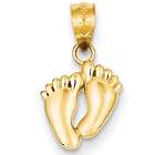 Small Toddler's Feet Pendant in 14K Yellow Gold