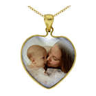 Yellow Gold Mother of Pearl Custom Photo Heart Charm