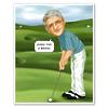 Personalized Golfer Caricature Art Print