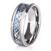 Men's Blue Dragon Design Tungsten Ring