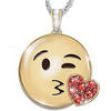 A Message of Love Face Throwing a Kiss Emoji Pendant Necklace