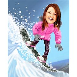 Snowboarder Caricature Print from Photo