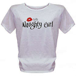 Naughty Girl Personalized Scoop Neck T-Shirt