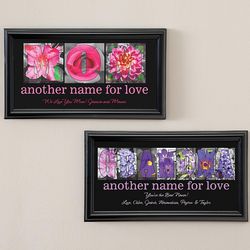 Personalized Mom and Grandma Floral Letter Framed Print