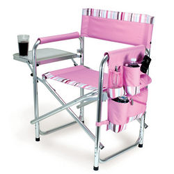 Pink with Stripes Tailgating Director's Chair