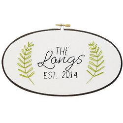 Personalized Family Name Embroidery Display