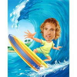 Surf's Up! Caricature from Photo
