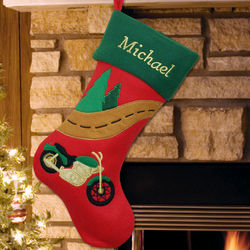 Embroidered Motorcycle Christmas Stocking