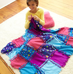 Starry Sky Themed Knot-A-Quilt Childrens Quilting Kit
