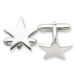 Star-Shaped Cufflinks in Sterling Silver