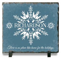 Family's Personalized Holiday Ceramic Slate Plaque