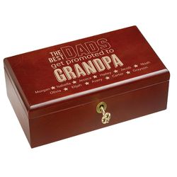 The Best Dads Get Promoted Personalized Wood Memory Box